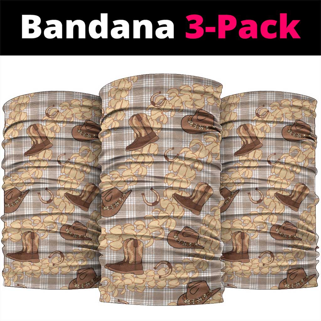 Khaki Palaka Hawaii Cowboy Neck Gaiter Puakenikeni Lei Paniolo Papale Seamless Vibes LT14 package One Size: 25*50cm Khaki - Polynesian Pride