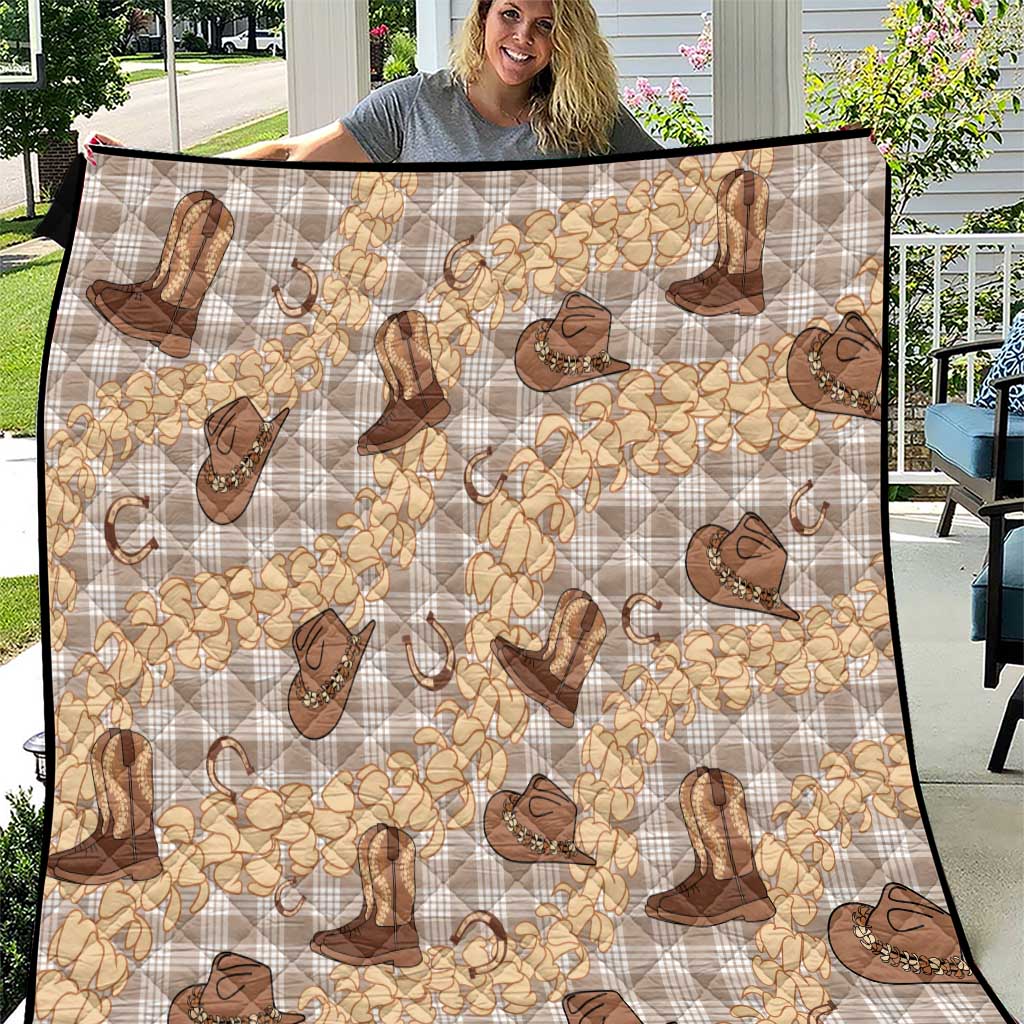 Khaki Palaka Hawaii Cowboy Quilt Puakenikeni Lei Paniolo Papale Seamless Vibes LT14 Khaki - Polynesian Pride