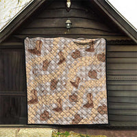 Khaki Palaka Hawaii Cowboy Quilt Puakenikeni Lei Paniolo Papale Seamless Vibes LT14 - Polynesian Pride
