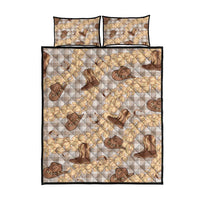 Khaki Palaka Hawaii Cowboy Quilt Bed Set Puakenikeni Lei Paniolo Papale Seamless Vibes LT14 - Polynesian Pride