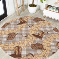 Khaki Palaka Hawaii Cowboy Round Carpet Puakenikeni Lei Paniolo Papale Seamless Vibes LT14 Khaki - Polynesian Pride
