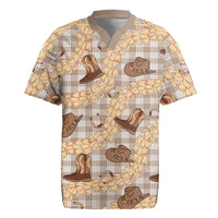 Khaki Palaka Hawaii Cowboy Rugby Jersey Puakenikeni Lei Paniolo Papale Seamless Vibes LT14 Khaki - Polynesian Pride