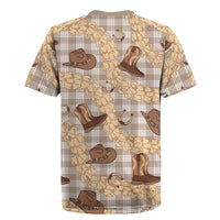 Khaki Palaka Hawaii Cowboy Rugby Jersey Puakenikeni Lei Paniolo Papale Seamless Vibes LT14 - Polynesian Pride