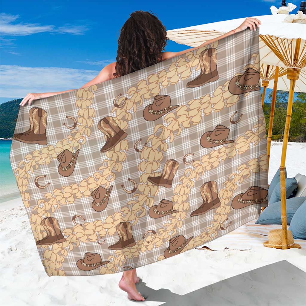Khaki Palaka Hawaii Cowboy Sarong Puakenikeni Lei Paniolo Papale Seamless Vibes - Polynesian Pride
