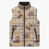 Khaki Palaka Hawaii Cowboy Sleeveless Puffer Jacket Puakenikeni Lei Paniolo Papale Seamless Vibes LT14 Unisex Khaki - Polynesian Pride