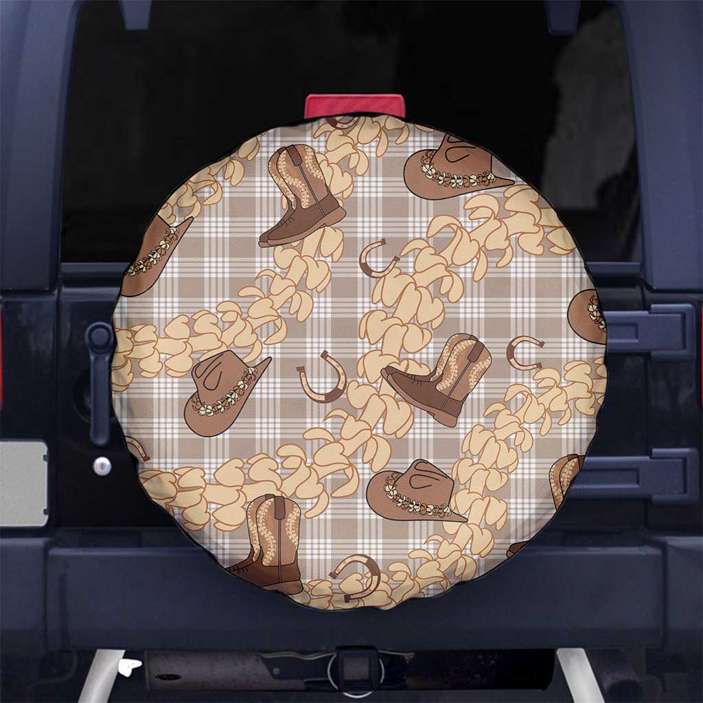 Khaki Palaka Hawaii Cowboy Spare Tire Cover Puakenikeni Lei Paniolo Papale Seamless Vibes LT14 No hole Khaki - Polynesian Pride