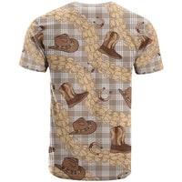Khaki Palaka Hawaii Cowboy T Shirt Puakenikeni Lei Paniolo Papale Seamless Vibes LT14 - Polynesian Pride