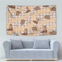 Khaki Palaka Hawaii Cowboy Tapestry Puakenikeni Lei Paniolo Papale Seamless Vibes LT14 - Polynesian Pride