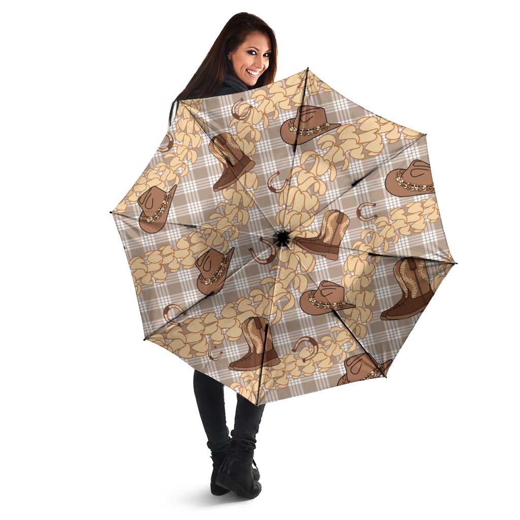 Khaki Palaka Hawaii Cowboy Umbrella Puakenikeni Lei Paniolo Papale Seamless Vibes LT14 - Polynesian Pride