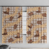 Khaki Palaka Hawaii Cowboy Window Curtain Puakenikeni Lei Paniolo Papale Seamless Vibes LT14 With Hooks Khaki - Polynesian Pride