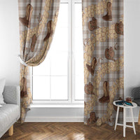 Khaki Palaka Hawaii Cowboy Window Curtain Puakenikeni Lei Paniolo Papale Seamless Vibes LT14 - Polynesian Pride