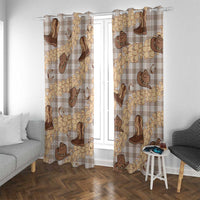 Khaki Palaka Hawaii Cowboy Window Curtain Puakenikeni Lei Paniolo Papale Seamless Vibes LT14 With Grommets Khaki - Polynesian Pride