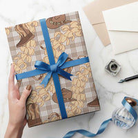 Khaki Palaka Hawaii Cowboy Wrapping Paper Puakenikeni Lei Paniolo Papale Seamless Vibes LT14 - Polynesian Pride