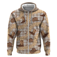 Khaki Palaka Hawaii Cowboy Zip Hoodie Puakenikeni Lei Paniolo Papale Seamless Vibes LT14 Zip Hoodie Khaki - Polynesian Pride