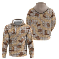 Khaki Palaka Hawaii Cowboy Zip Hoodie Puakenikeni Lei Paniolo Papale Seamless Vibes LT14 - Polynesian Pride