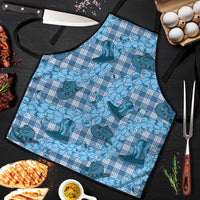 Cyan Palaka Hawaii Cowboy Apron Puakenikeni Lei Paniolo Papale Seamless Vibes LT14 Cyan - Polynesian Pride