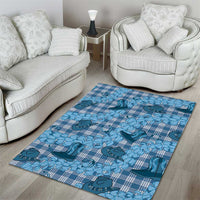 Cyan Palaka Hawaii Cowboy Area Rug Puakenikeni Lei Paniolo Papale Seamless Vibes LT14 - Polynesian Pride