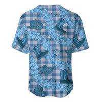 Cyan Palaka Hawaii Cowboy Baseball Jersey Puakenikeni Lei Paniolo Papale Seamless Vibes LT14 - Polynesian Pride