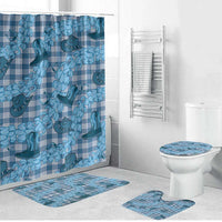 Cyan Palaka Hawaii Cowboy Bathroom Set Puakenikeni Lei Paniolo Papale Seamless Vibes LT14 Bathroom Set (4 pcs) Cyan - Polynesian Pride