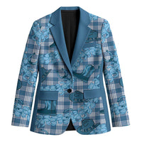 Cyan Palaka Hawaii Cowboy Blazer Puakenikeni Lei Paniolo Papale Seamless Vibes LT14 Unisex Cyan - Polynesian Pride