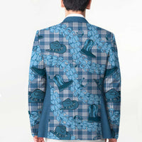 Cyan Palaka Hawaii Cowboy Blazer Puakenikeni Lei Paniolo Papale Seamless Vibes LT14 - Polynesian Pride
