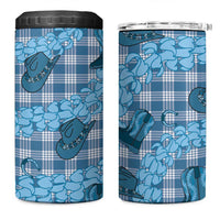 Cyan Palaka Hawaii Cowboy 4 in 1 Can Cooler Tumbler Puakenikeni Lei Paniolo Papale Seamless Vibes LT14 One Size: 16 oz Cyan - Polynesian Pride