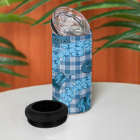 Cyan Palaka Hawaii Cowboy 4 in 1 Can Cooler Tumbler Puakenikeni Lei Paniolo Papale Seamless Vibes LT14 - Polynesian Pride