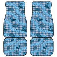 Cyan Palaka Hawaii Cowboy Car Mats Puakenikeni Lei Paniolo Papale Seamless Vibes LT14 - Polynesian Pride