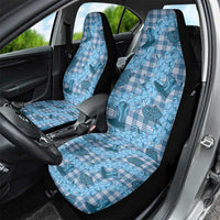 Cyan Palaka Hawaii Cowboy Car Seat Cover Puakenikeni Lei Paniolo Papale Seamless Vibes LT14 - Polynesian Pride