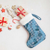 Cyan Palaka Hawaii Cowboy Christmas Stocking Puakenikeni Lei Paniolo Papale Seamless Vibes LT14 - Polynesian Pride