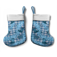 Cyan Palaka Hawaii Cowboy Christmas Stocking Puakenikeni Lei Paniolo Papale Seamless Vibes LT14 - Polynesian Pride