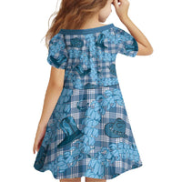 Cyan Palaka Hawaii Cowboy Family Matching Summer Maxi Dress and Hawaiian Shirt Puakenikeni Lei Paniolo Papale Seamless Vibes LT14 - Polynesian Pride