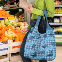 Cyan Palaka Hawaii Cowboy Grocery Bag Puakenikeni Lei Paniolo Papale Seamless Vibes LT14 - Polynesian Pride