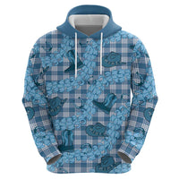 Cyan Palaka Hawaii Cowboy Hoodie Puakenikeni Lei Paniolo Papale Seamless Vibes LT14 - Polynesian Pride