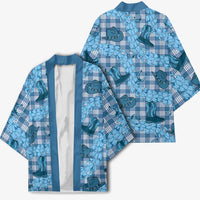 Cyan Palaka Hawaii Cowboy Kimono Puakenikeni Lei Paniolo Papale Seamless Vibes LT14 - Polynesian Pride