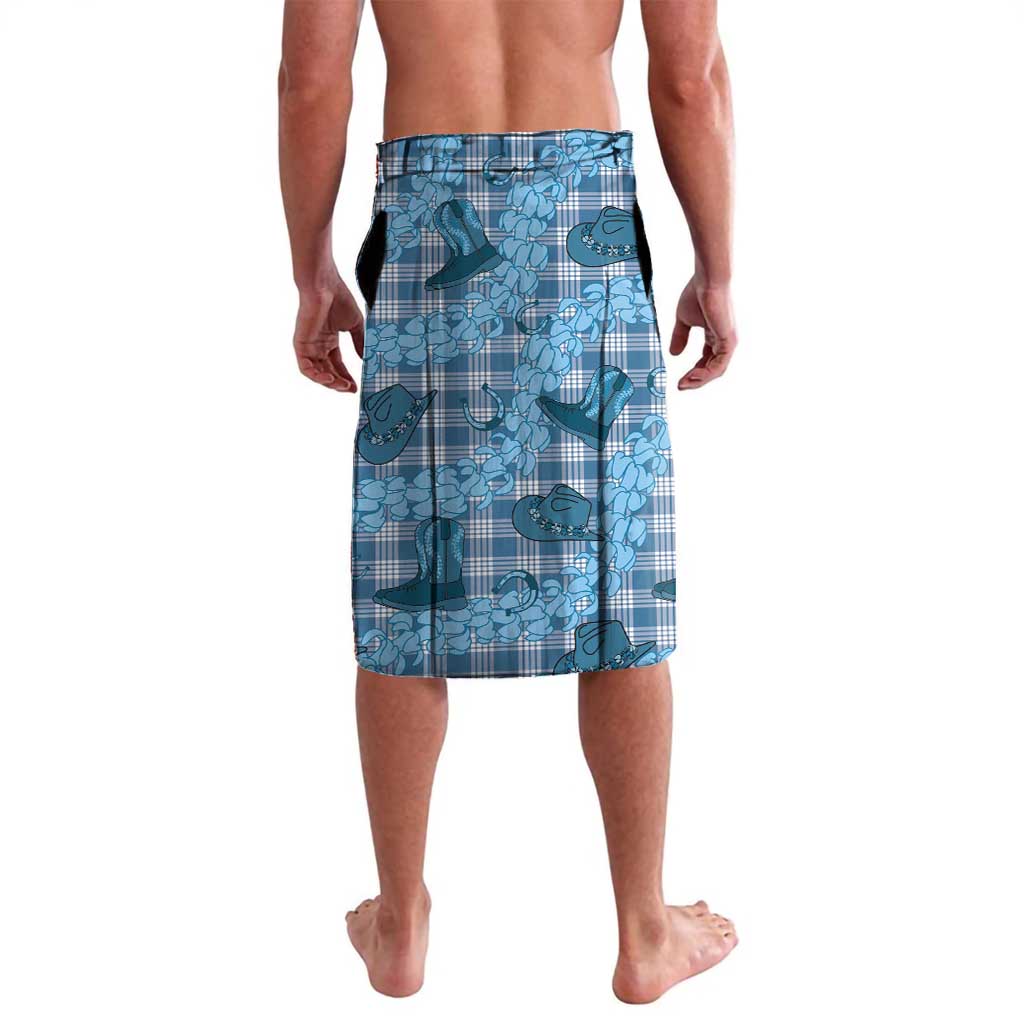 Cyan Palaka Hawaii Cowboy Lavalava Puakenikeni Lei Paniolo Papale Seamless Vibes LT14 - Polynesian Pride