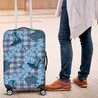Cyan Palaka Hawaii Cowboy Luggage Cover Puakenikeni Lei Paniolo Papale Seamless Vibes LT14 Cyan - Polynesian Pride