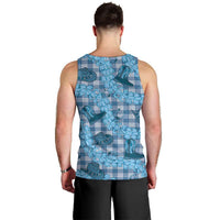 Cyan Palaka Hawaii Cowboy Men Tank Top Puakenikeni Lei Paniolo Papale Seamless Vibes LT14 - Polynesian Pride