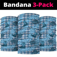 Cyan Palaka Hawaii Cowboy Neck Gaiter Puakenikeni Lei Paniolo Papale Seamless Vibes LT14 package One Size: 25*50cm Cyan - Polynesian Pride