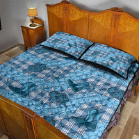 Cyan Palaka Hawaii Cowboy Quilt Bed Set Puakenikeni Lei Paniolo Papale Seamless Vibes LT14 - Polynesian Pride