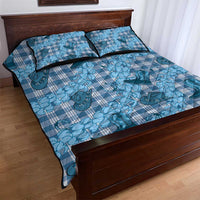 Cyan Palaka Hawaii Cowboy Quilt Bed Set Puakenikeni Lei Paniolo Papale Seamless Vibes LT14 - Polynesian Pride