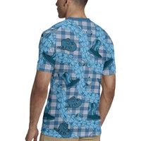 Cyan Palaka Hawaii Cowboy Rugby Jersey Puakenikeni Lei Paniolo Papale Seamless Vibes LT14 - Polynesian Pride