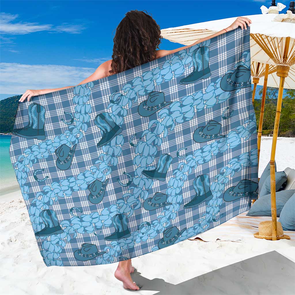 Cyan Palaka Hawaii Cowboy Sarong Puakenikeni Lei Paniolo Papale Seamless Vibes LT14 One Size 44 x 66 inches Cyan - Polynesian Pride