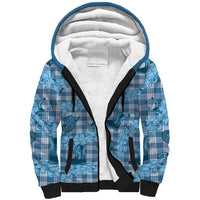 Cyan Palaka Hawaii Cowboy Sherpa Hoodie Puakenikeni Lei Paniolo Papale Seamless Vibes LT14 Unisex Cyan - Polynesian Pride