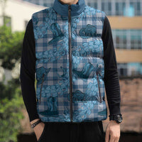 Cyan Palaka Hawaii Cowboy Sleeveless Puffer Jacket Puakenikeni Lei Paniolo Papale Seamless Vibes LT14 - Polynesian Pride