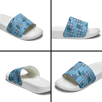 Cyan Palaka Hawaii Cowboy Slide Sandals Puakenikeni Lei Paniolo Papale Seamless Vibes LT14 - Polynesian Pride