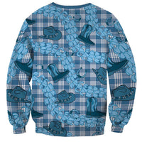 Cyan Palaka Hawaii Cowboy Sweatshirt Puakenikeni Lei Paniolo Papale Seamless Vibes LT14 - Polynesian Pride