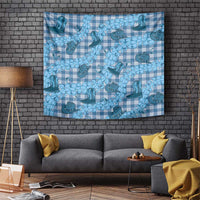 Cyan Palaka Hawaii Cowboy Tapestry Puakenikeni Lei Paniolo Papale Seamless Vibes LT14 Cyan - Polynesian Pride