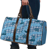 Cyan Palaka Hawaii Cowboy Travel Bag Puakenikeni Lei Paniolo Papale Seamless Vibes LT14 - Polynesian Pride