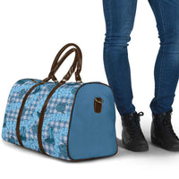 Cyan Palaka Hawaii Cowboy Travel Bag Puakenikeni Lei Paniolo Papale Seamless Vibes LT14 - Polynesian Pride